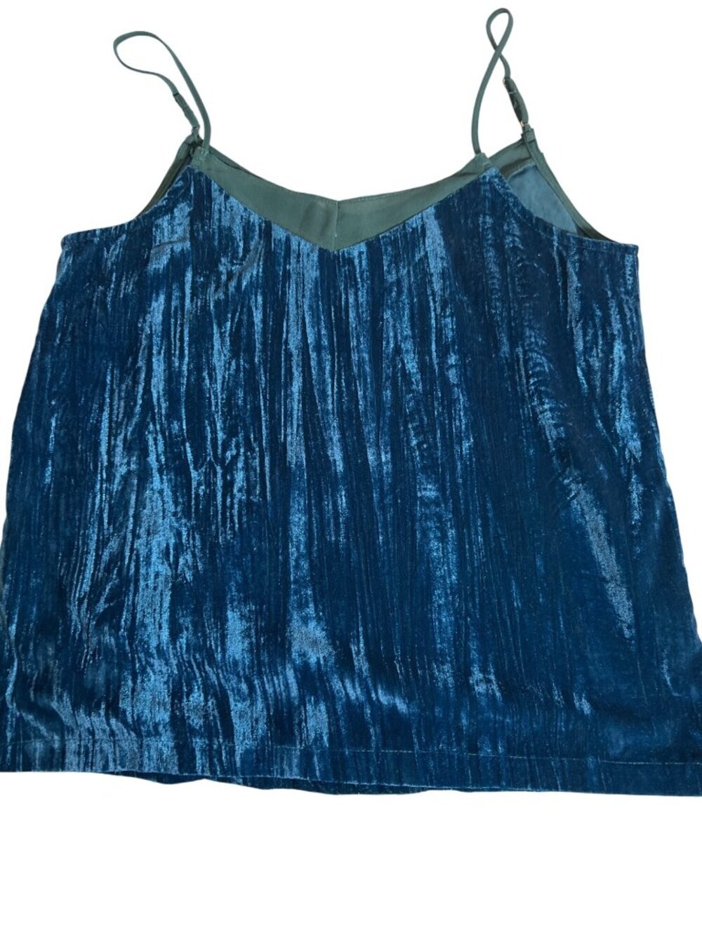 Wildflower teal blue velvet tank size S small